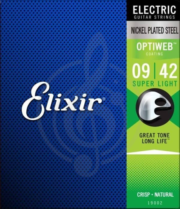 Струны для электрогитары Elixir Super light 9-42 19002 Optiweb - Комплект струн для электрогитары, Elixir 19002 в магазине DominantaMusic - фото 1