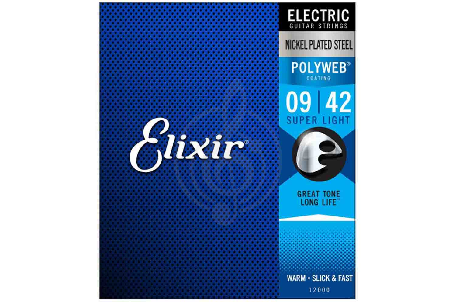 Струны для электрогитары Струны для электрогитар Elixir Elixir Super Light POLYWEB 12000 - Комплект струн для электрогитары POLYWEB 12000 - фото 1
