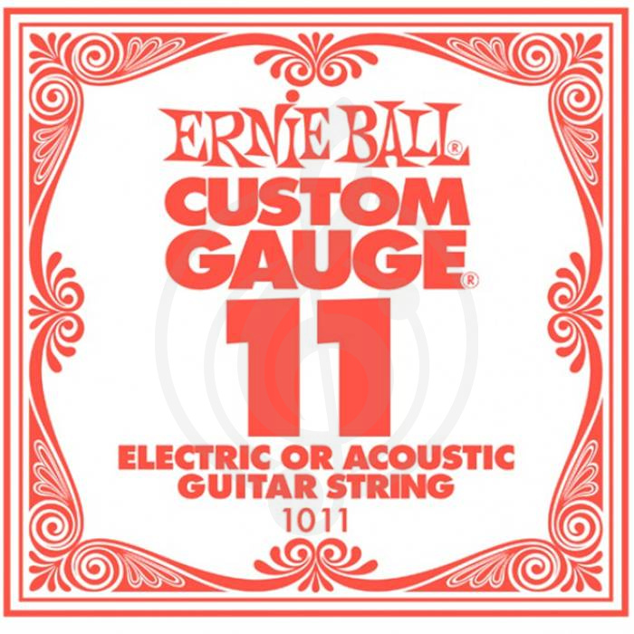 Струны для электрогитары Струны для электрогитар Ernie Ball Ernie Ball 1011 струна для электро и акуст гитар, Размер: 011  1011 - фото 1