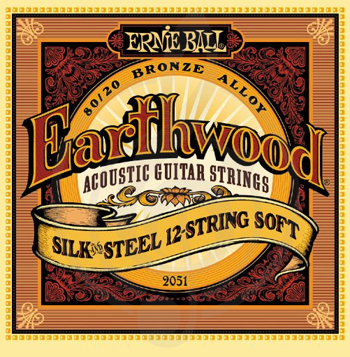 Струны для акустической гитары Струны для акустических гитар Ernie Ball Ernie Ball 2051 струны для 12стр ак. гитары (9-9.12-12.20w-9.26-12.36-20) 2051 - фото 1