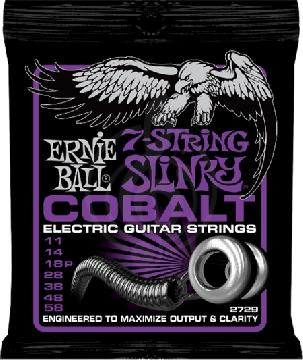 Струны для электрогитары Струны для электрогитар Ernie Ball Ernie Ball 2729 струны для 7стр. эл.гитары Cobalt Electric Power Slinky 7 (11-58) 2729 - фото 1