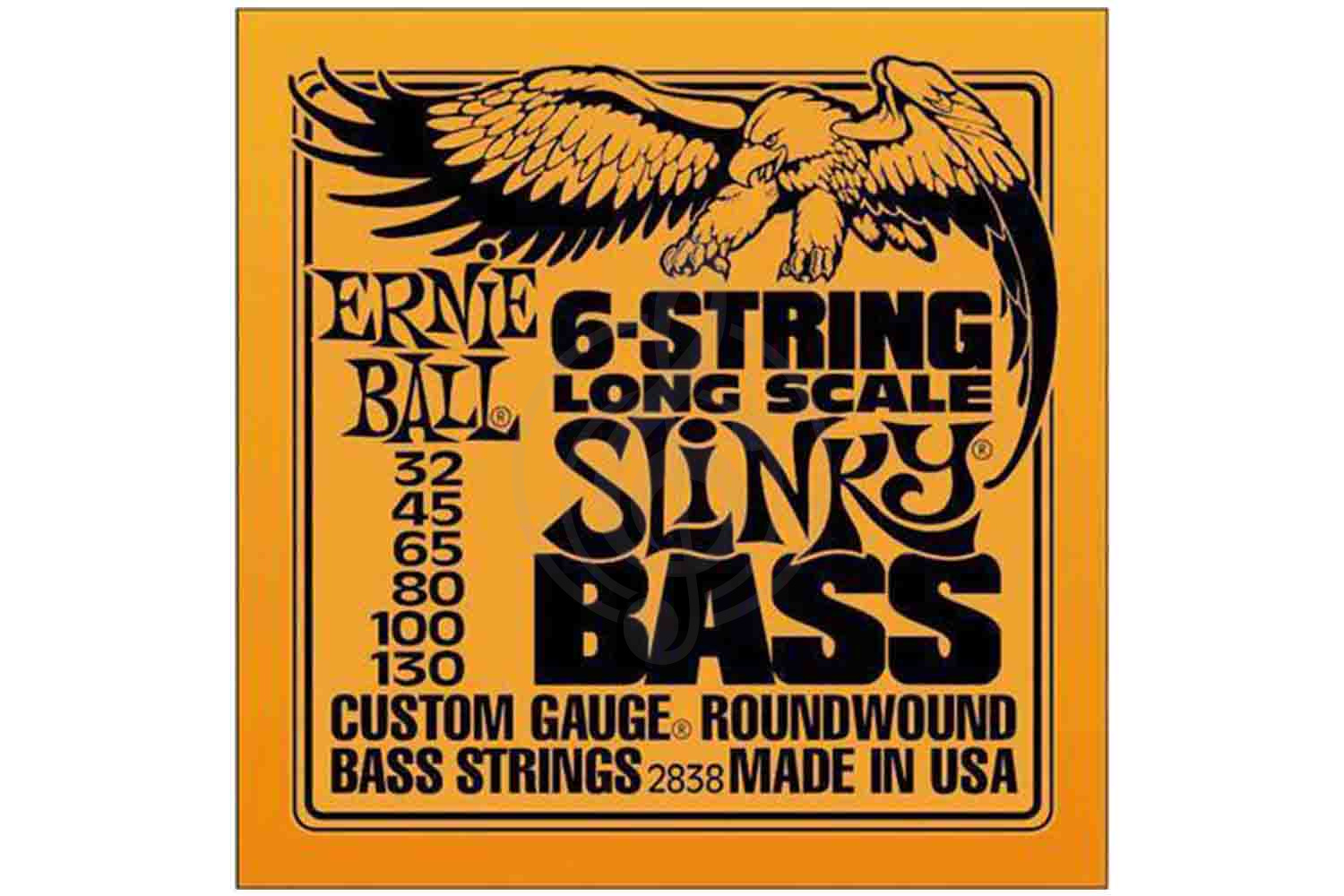 Струны для бас-гитары Струны для бас-гитар Ernie Ball Ernie Ball 2838 струны для 6-струнной бас-гитары Nickel Wound Bass Long Scale Slinky 6 (37 1/4&quot;) (32 2838 - фото 1