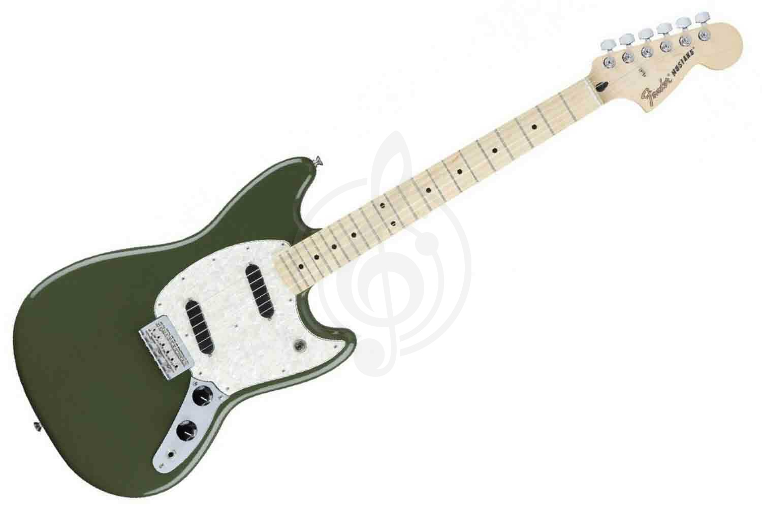 Электрогитара Mustang FENDER MUSTANG MN Olive - Электрогитара, Fender MUSTANG MN Olive в магазине DominantaMusic - фото 1