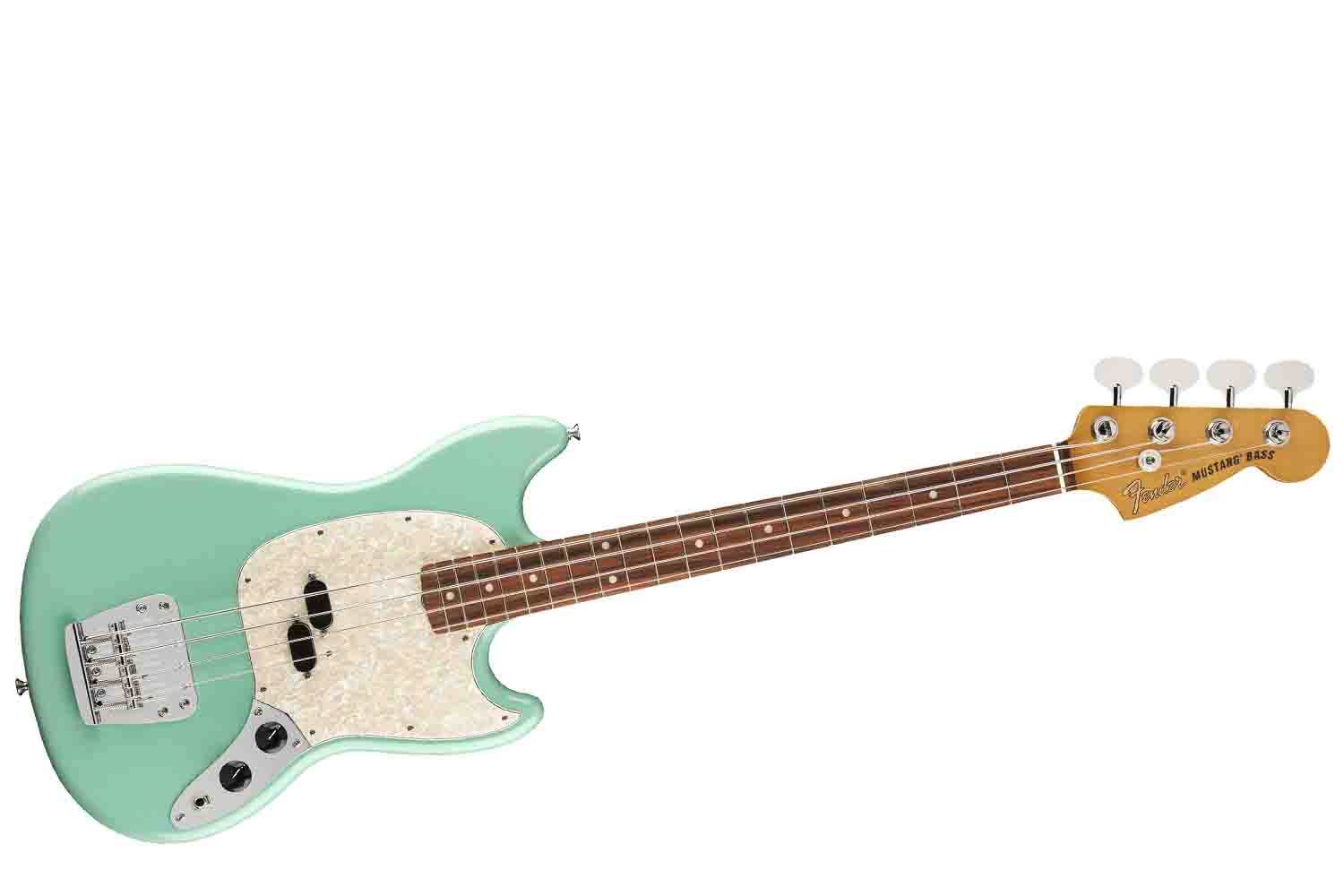 Бас-гитара FENDER VINTERA `60s Mustang Bass Sea Foam Green - Бас-гитара, Fender VINTERA `60s Mustang Bass Sea Foam Green в магазине DominantaMusic - фото 1