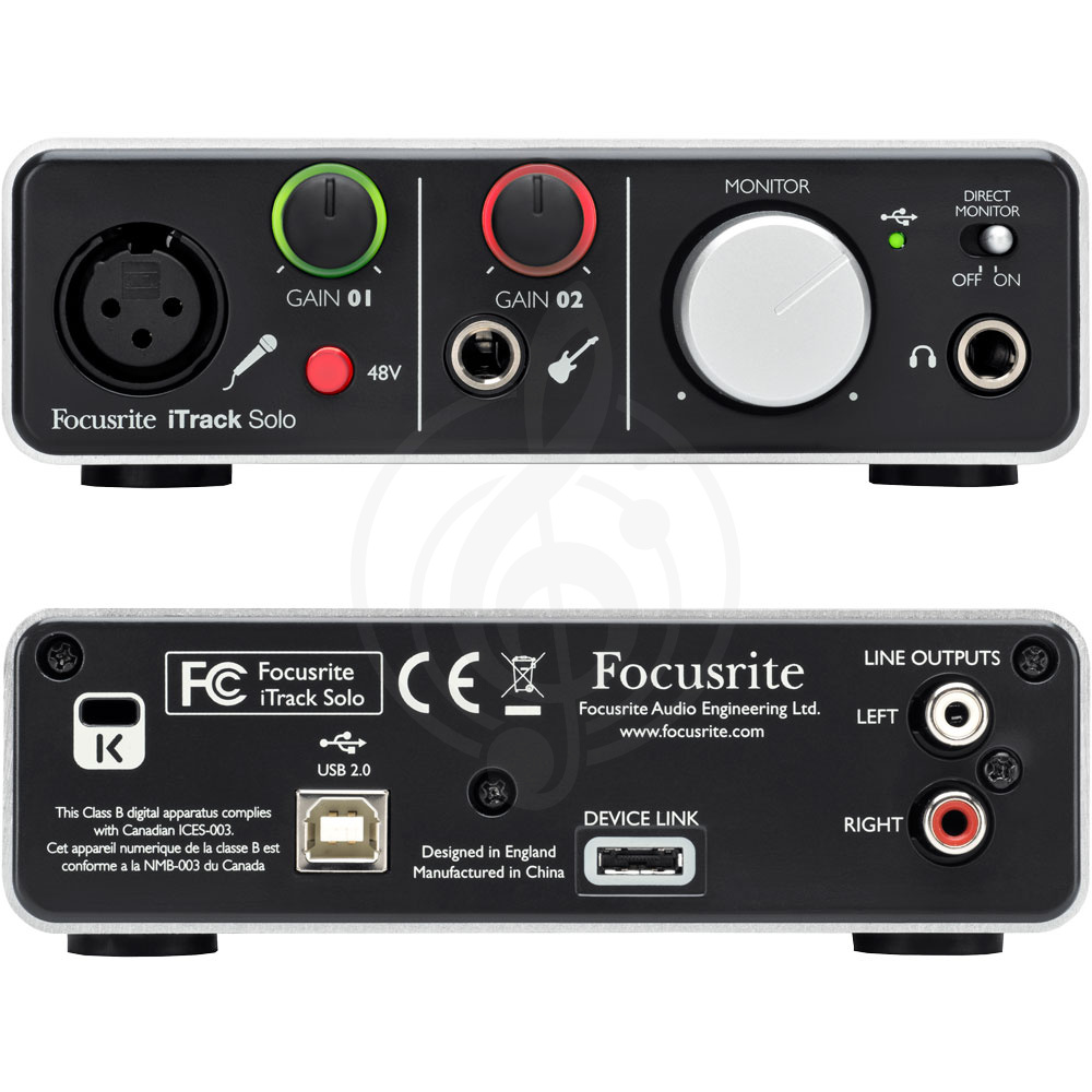 Звуковая карта Звуковые карты, аудиоинтерфейсы Focusrite FOCUSRITE iTrack Solo Компактный USB интерфейс с возможностью записи на iPad iTrack Solo - фото 2