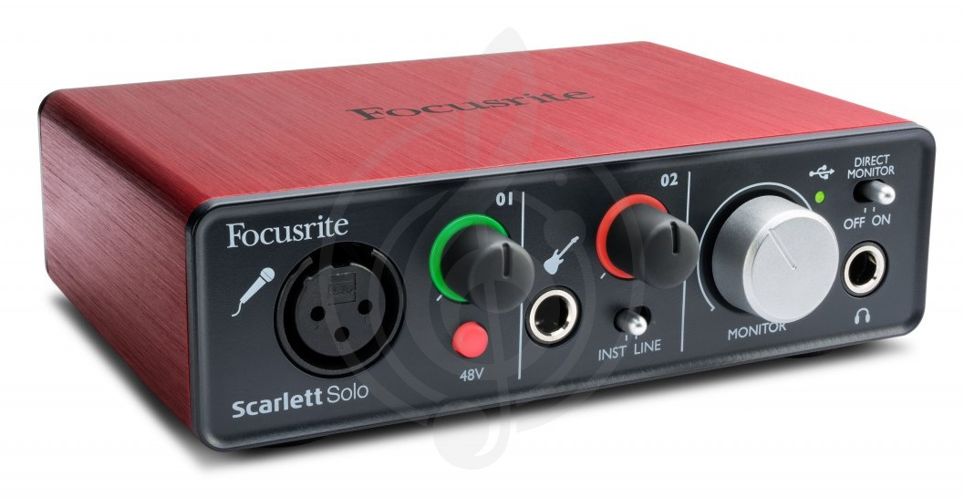 Звуковая карта Звуковые карты, аудиоинтерфейсы Focusrite FOCUSRITE Scarlett Solo (2nd GEN) - USB аудиоинтерфейс MOSC0019 - фото 1