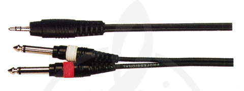 Y-кабель Y-межблочный кабель Force FORCE FLC-38/3 - аудио шнур Jack mini (stereo) - 2xJack mono  (3м) FLC-38/3 - фото 1
