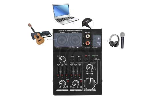 Активный микшер Grand Vox YUEC-2 - Мини-микшер, GrandVox YUEC-2 в магазине DominantaMusic - фото 4