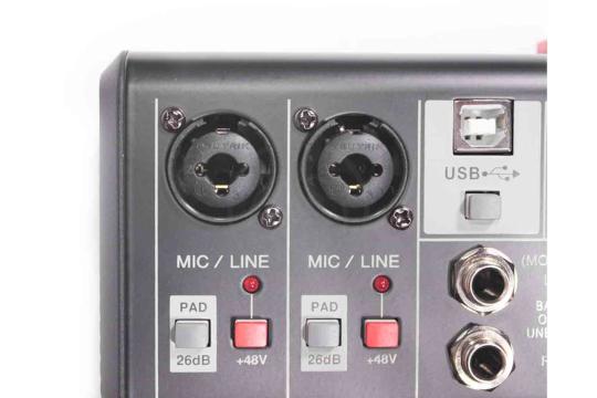Аналоговый микшер GrandVox MC-04X USB Микшерный пульт аналоговый, GrandVox MC-04X в магазине Доминанта мьюзик - фото 3