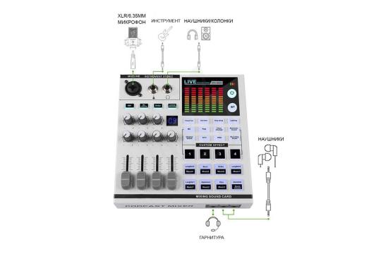 GrandVox SN800 - Микшер для стрима - фото 3 Звуковая карта GrandVox SN800 - Микшер для стрима, SN800 в магазине DominantaMusic - фото 3