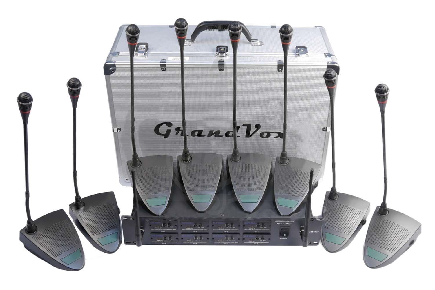 Беспроводная конференц-система Беспроводные конференц-системы GrandVox GrandVox UHF-8CF конференц радиосистема на 8 микр UHF-8CF - фото 1
