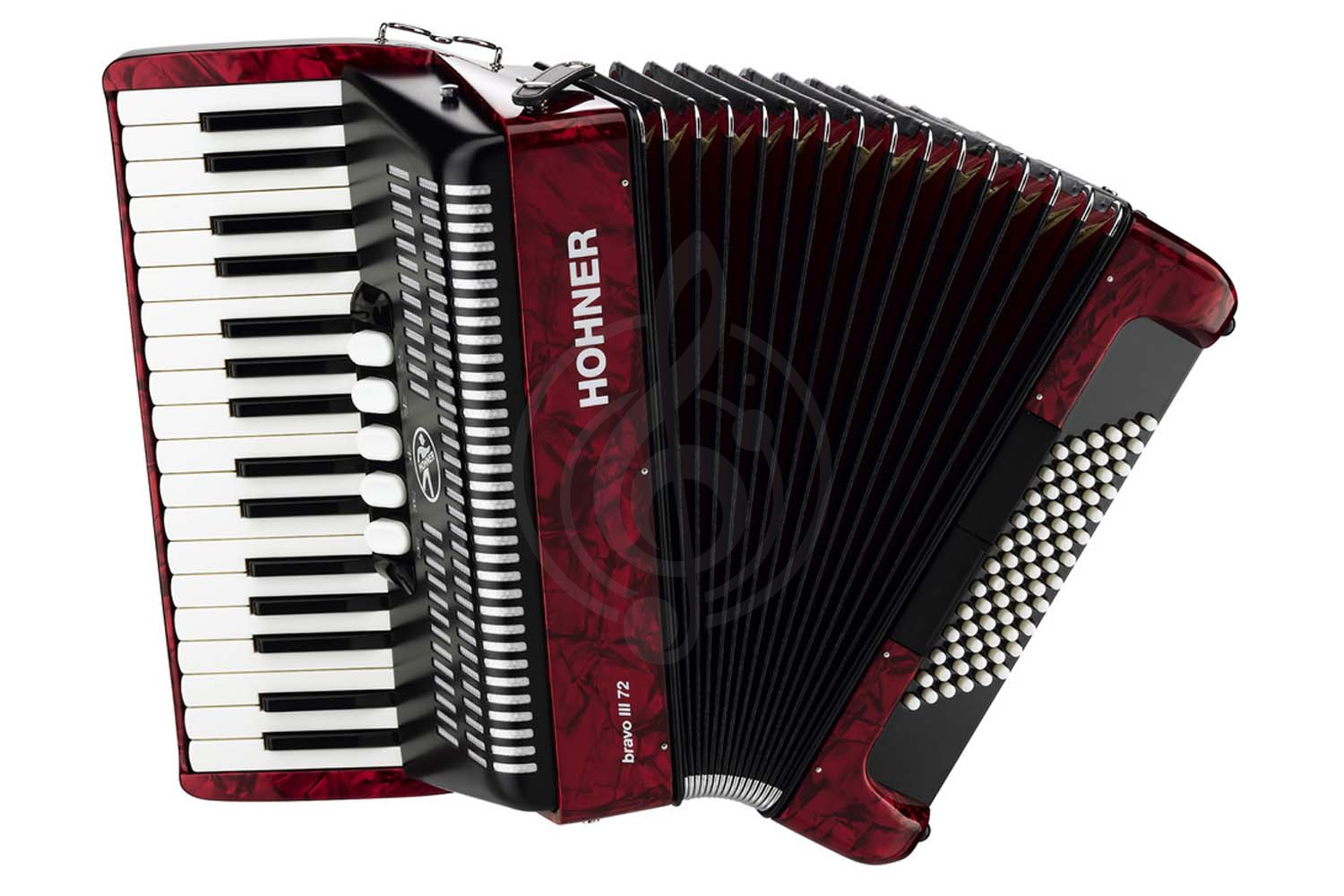 Аккордеон Hohner A4063 (A1663) BRAVO III 72 RED Аккордеон, Hohner A4063 (A1663)BRAVO III 72 в магазине DominantaMusic - фото 1