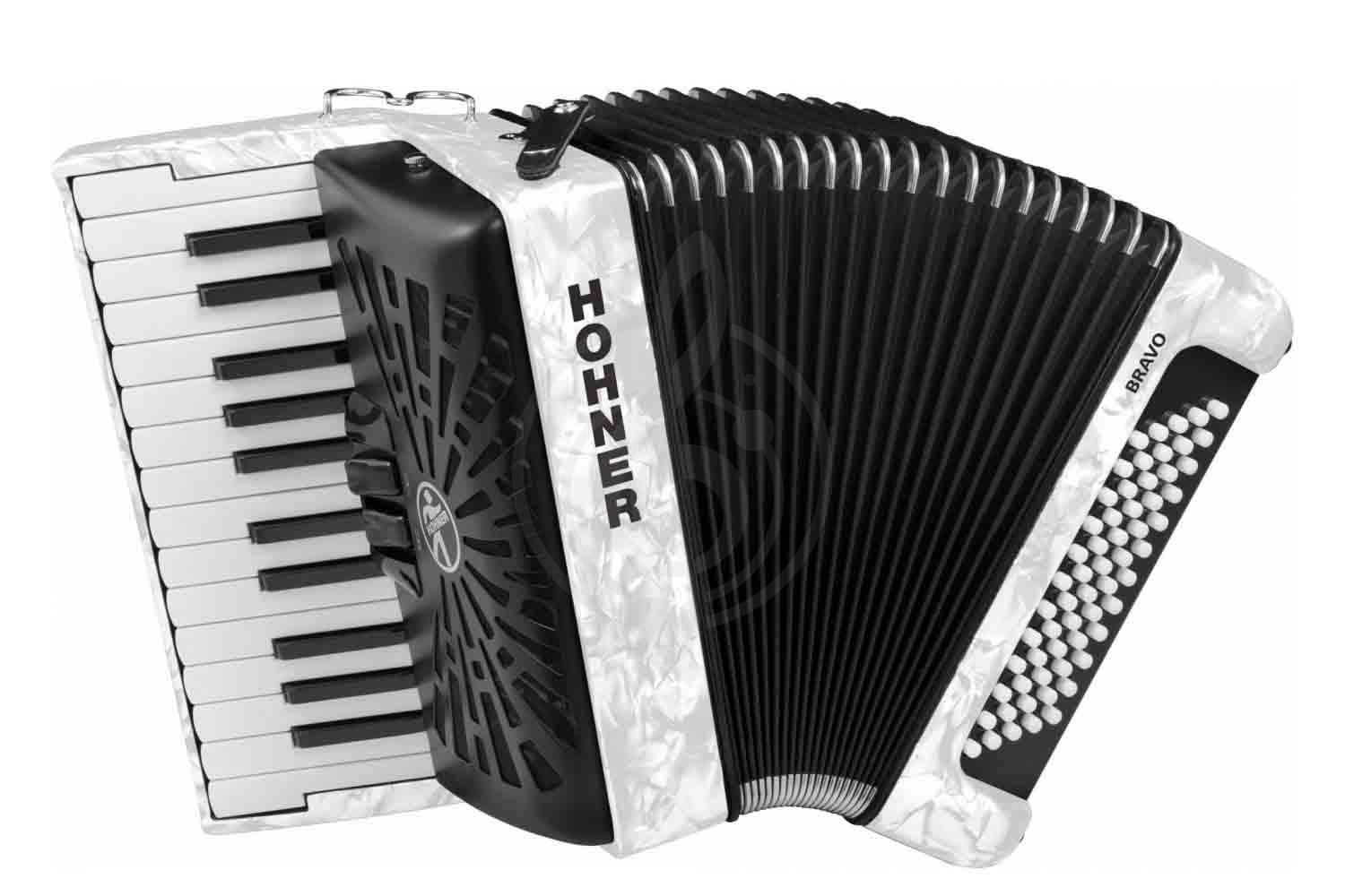 Аккордеон 1/2 Аккордеоны Hohner HOHNER Bravo II 60 white - Аккордеон 1/2 A16951 - фото 1