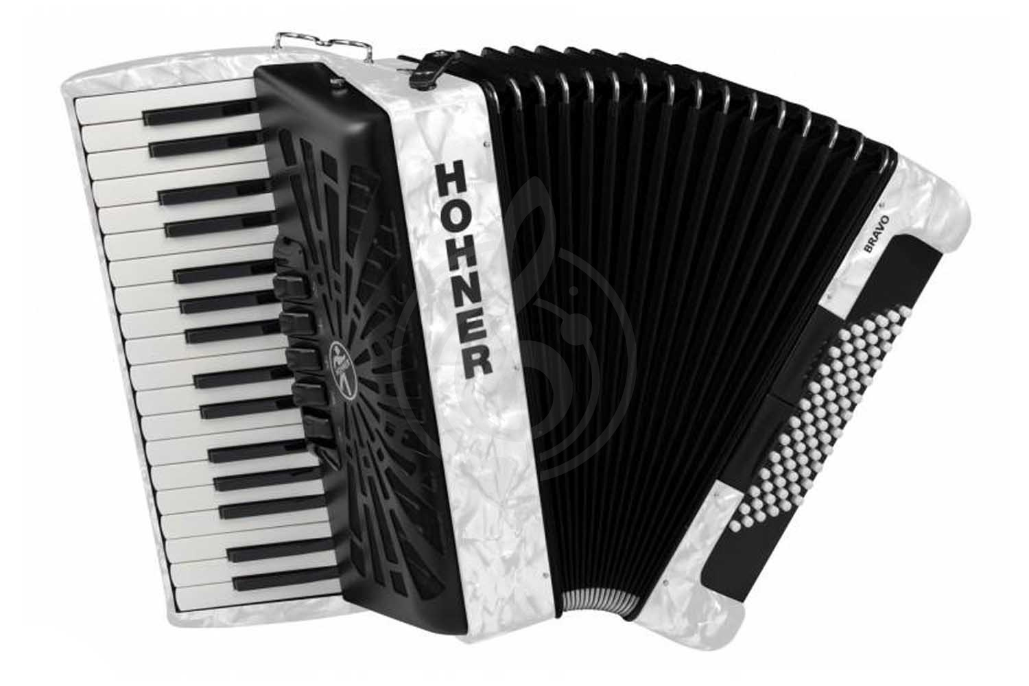 Аккордеон 3/4 Аккордеоны 3/4 Hohner HOHNER Bravo III 72 white - Аккордеон 3/4 Хонер A16612 - фото 1