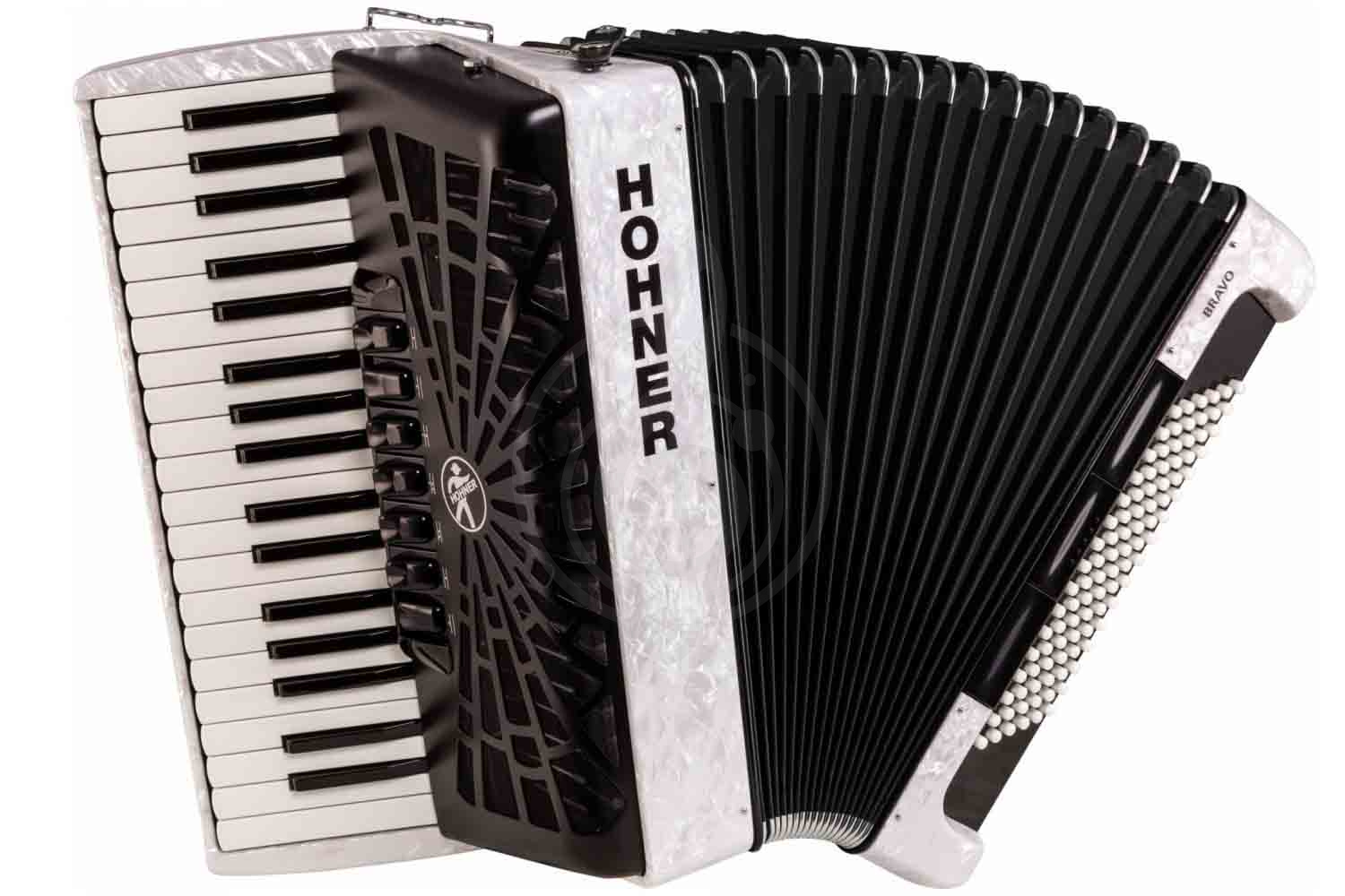 Аккордеон 7/8 Аккордеоны Hohner HOHNER Bravo III 96 white - Аккордеон 7/8 A16712 - фото 1