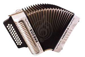 Изображение HOHNER Corona III BbEbAb white-Columbia - Аккордеон диатонический