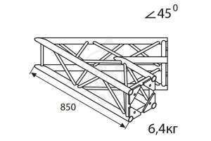 Изображение IMLIGHT Q25/31-20 - Прямоугольная алюминиевая ферма. Стыковочный угол 45˚