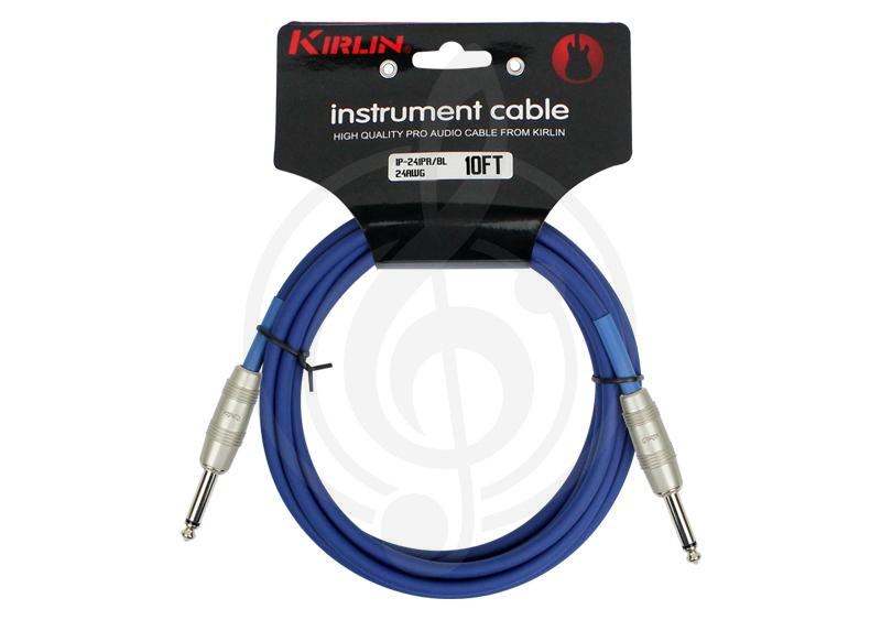 Jack-Jack инструментальный кабель Kirlin Kirlin IP-241PR-3M/BL 24 AWG -  Инструментальный кабель 3м IP-241PR-3M/BL - фото 1