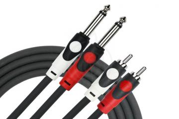 Межблочный кабель Y-межблочный кабель Kirlin Kirlin LGA-404-3M/BK 24AWG - кабель соединительный 2 Jack 6.3 мм на 2 RCA, 3 метра LGA-404-3M/BK - фото 4