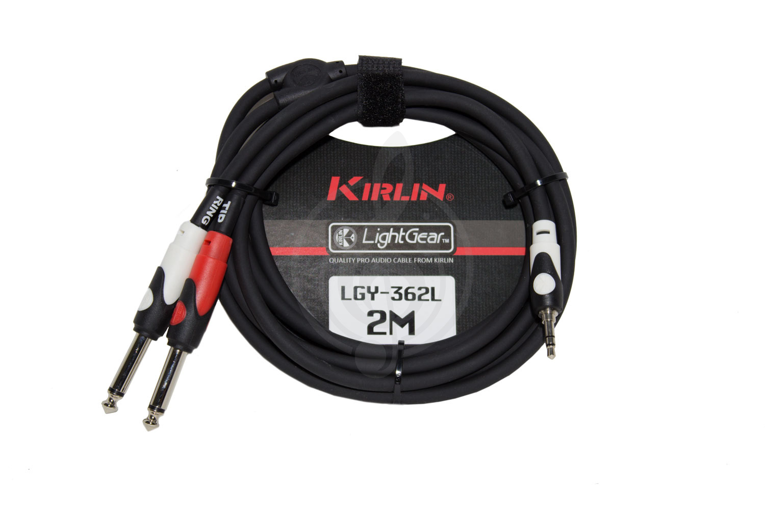 Y-кабель Y-межблочный кабель Kirlin Kirlin LGY-362L 2M BK - кабель соединительный 3.5мм Jack m - 2x 1/4&quot; Jack m, черный LGY-362L 2M BK - фото 1