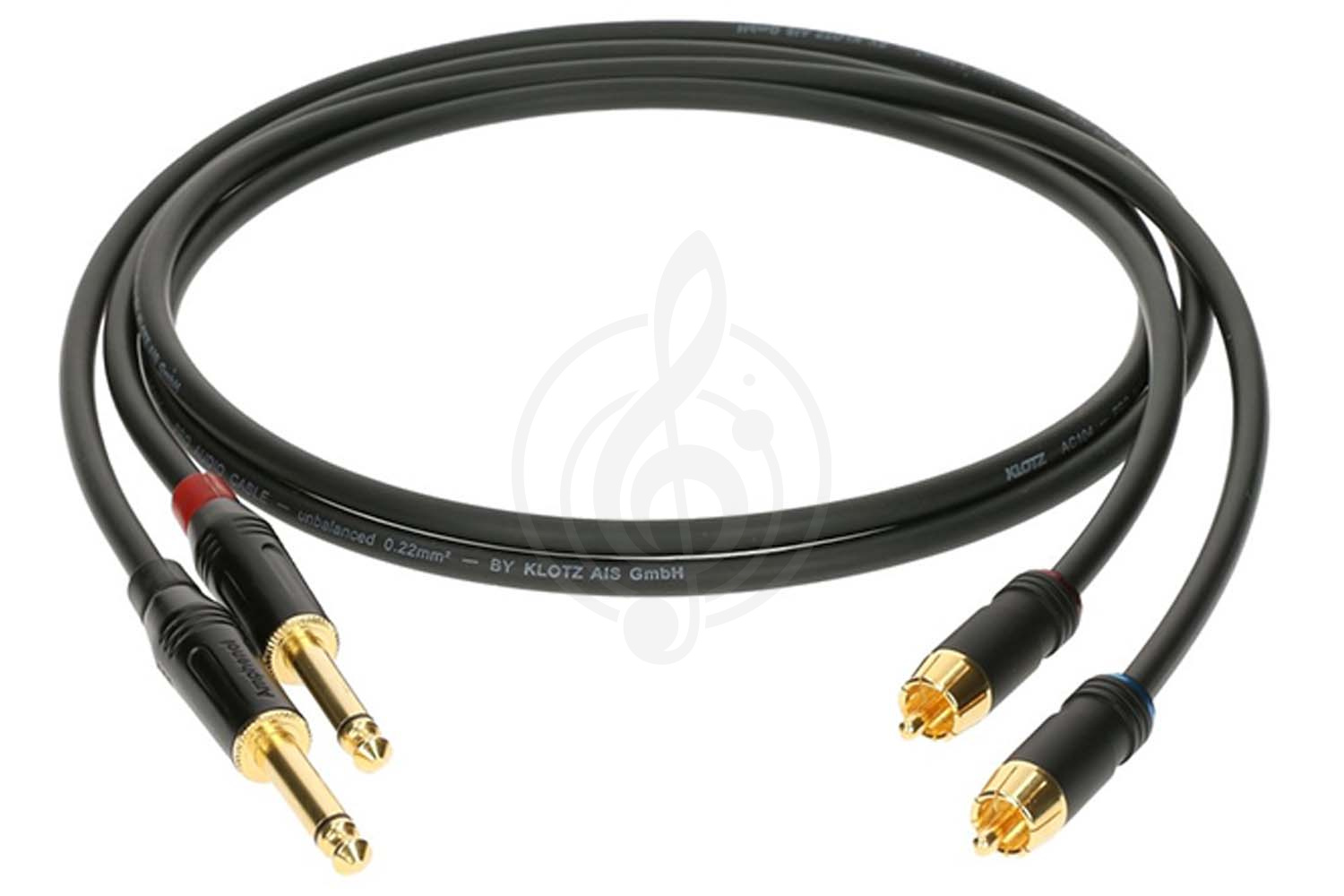 Спикерный кабель Klotz AL-RP0150 Кабель акустический RCA-Jack 6,35мм, 1,5м, 2шт, Klotz AL-RP0150 в магазине DominantaMusic - фото 1