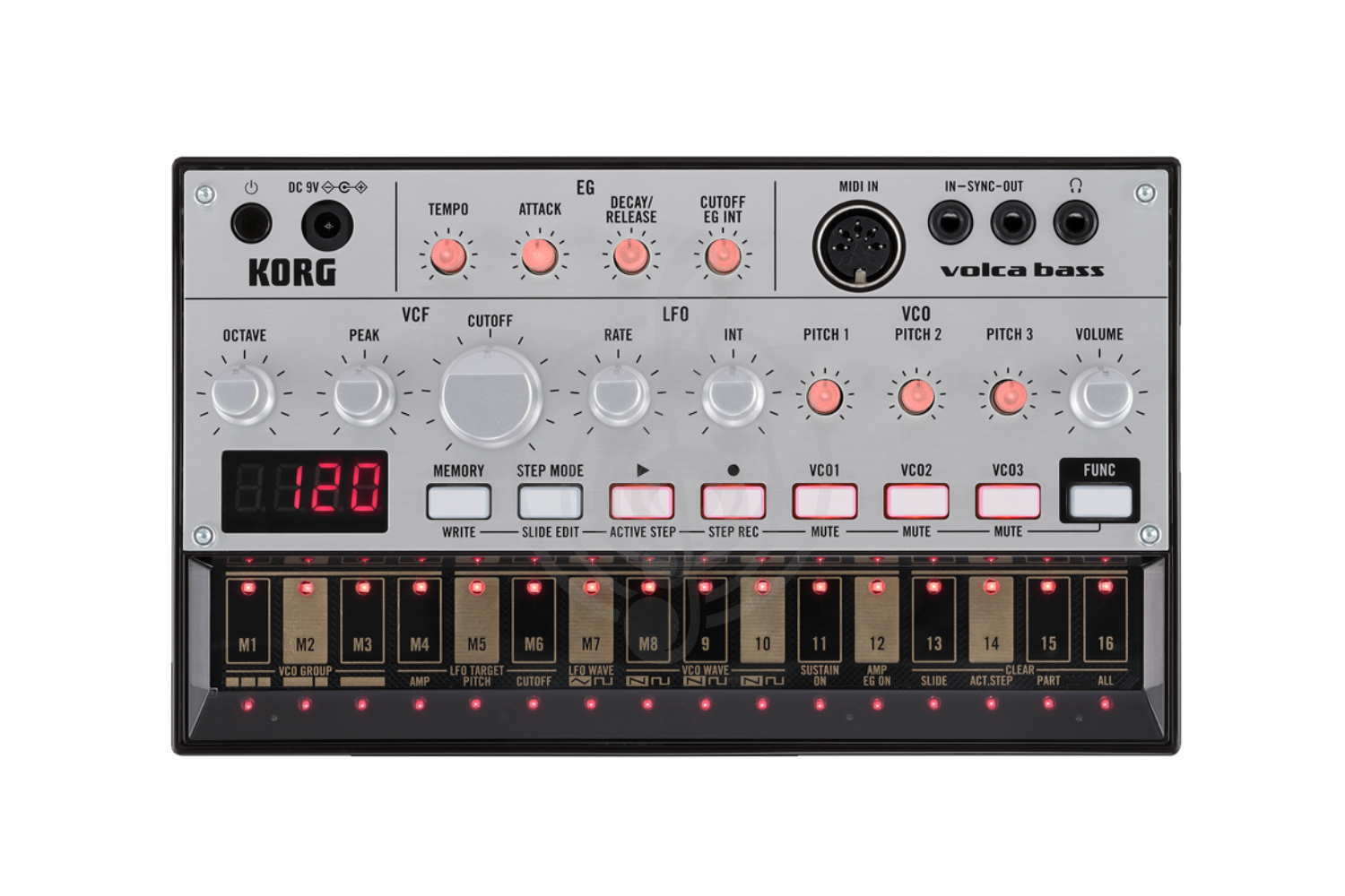Грувбокс Грувбоксы Korg KORG volca bass - Басовый аналоговый синтезатор, грувбокс volca bass - фото 1