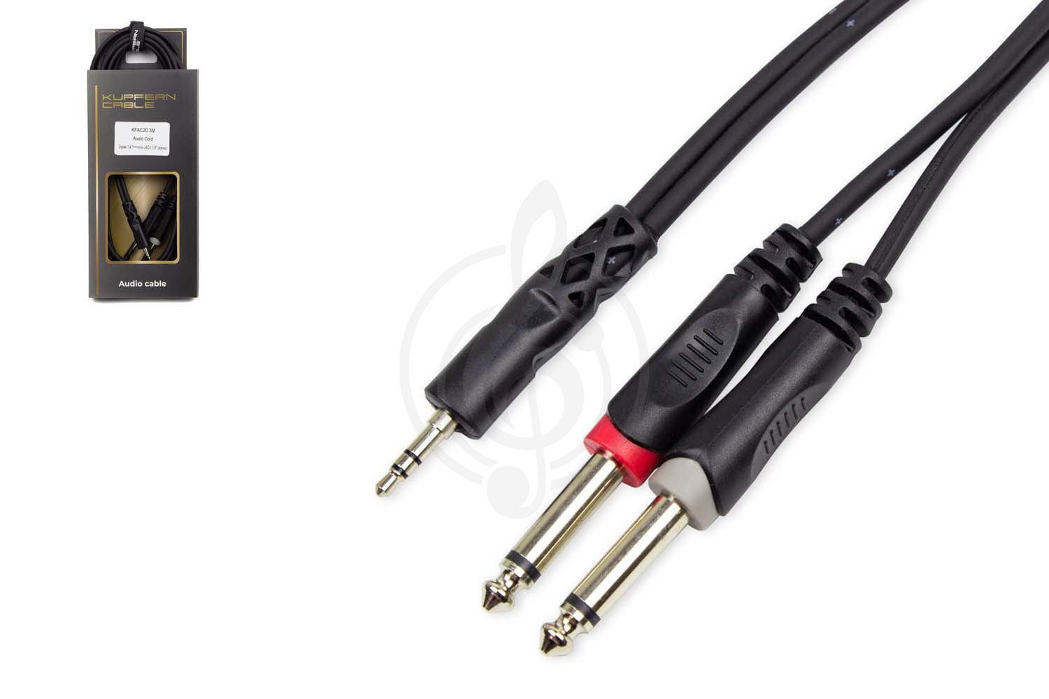 Y-кабель Y-межблочный кабель KUPFERN KUPFERN KFAC20 3M - Шнур аудио 2хJack 1/4 - mini Jack 1/8 стерео KFAC203M - фото 1