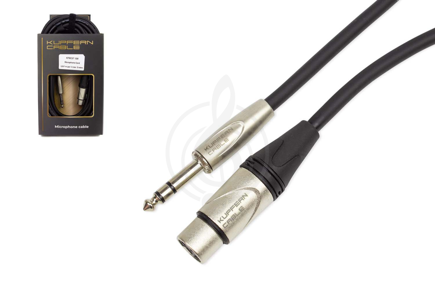 XLR-Jack микрофонный кабель XLR-Jack микрофонный кабель KUPFERN KUPFERN KFMC07 10M - Шнур микрофонный XLR-F - Jack 1/4 stereo male KFMC0710M - фото 1