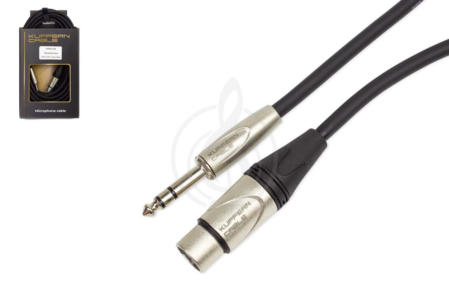 XLR-Jack микрофонный кабель XLR-Jack микрофонный кабель KUPFERN KUPFERN KFMC07 6M - Шнур микрофонный XLR-F - Jack 1/4 stereo male KFMC076M - фото 1