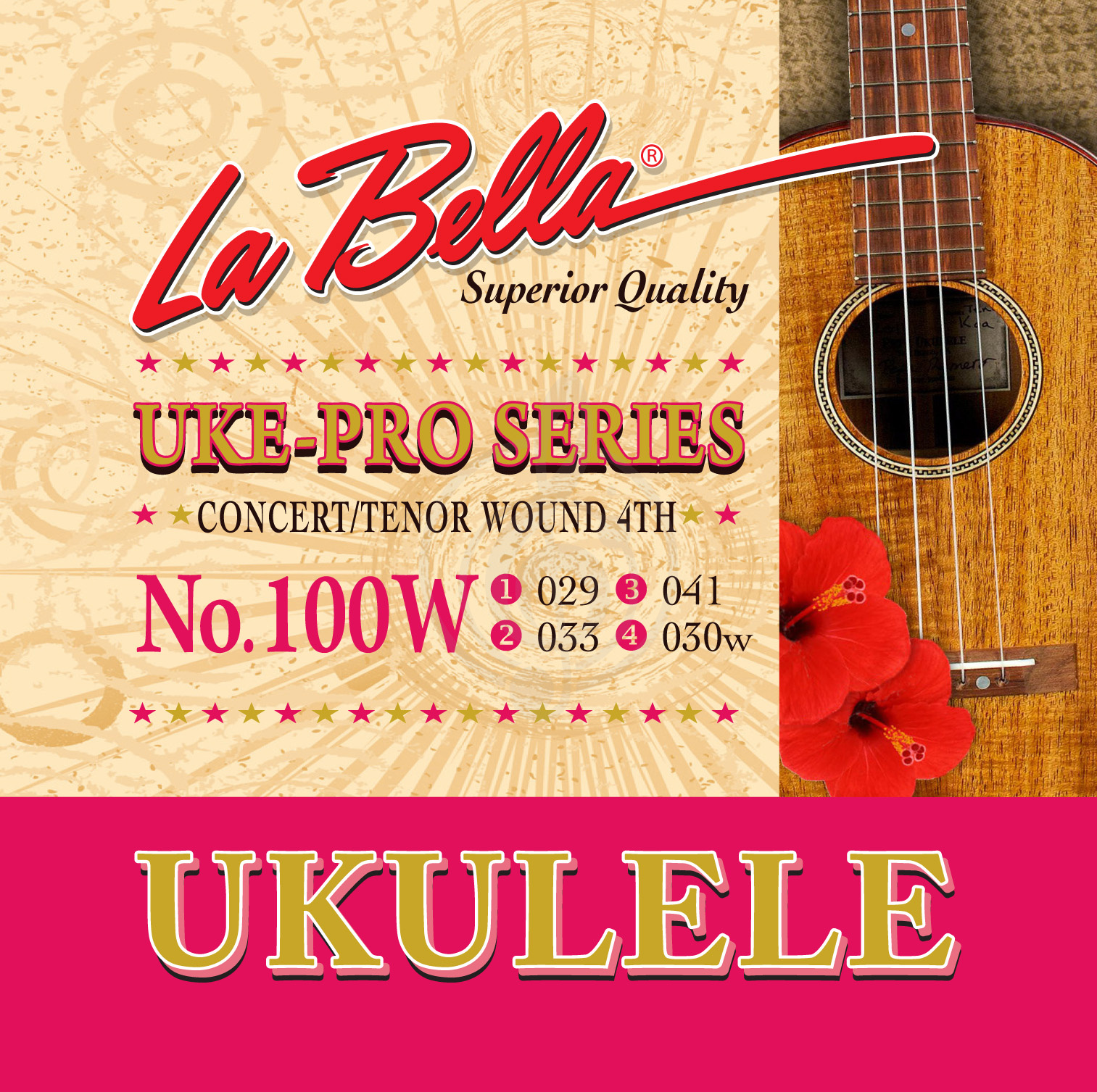 Струны для укулеле концерт Струны для укулеле концерт La Bella La Bella 100W Uke-Pro Комплект струн для концертного и тенор укулеле 100W Uke-Pro - фото 1