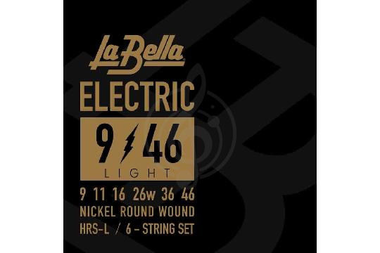 Изображение La Bella HRS-L Hard Rockin Steel Light - Комплект струн для электро-гитары 9-46