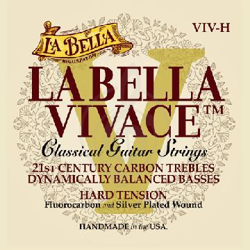 Струны для классической гитары Струны для классических гитар La Bella La Bella VIV-H Vivace - Комплект струн для классической гитары, карбон/посеребренные, сильное нат. VIV-H - фото 1