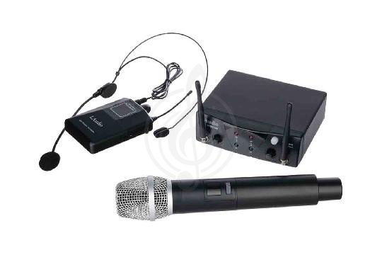 Изображение LAudio PRO2-MH - Двухканальная радиосистема с ручным передатчиком и головным микрофоном
