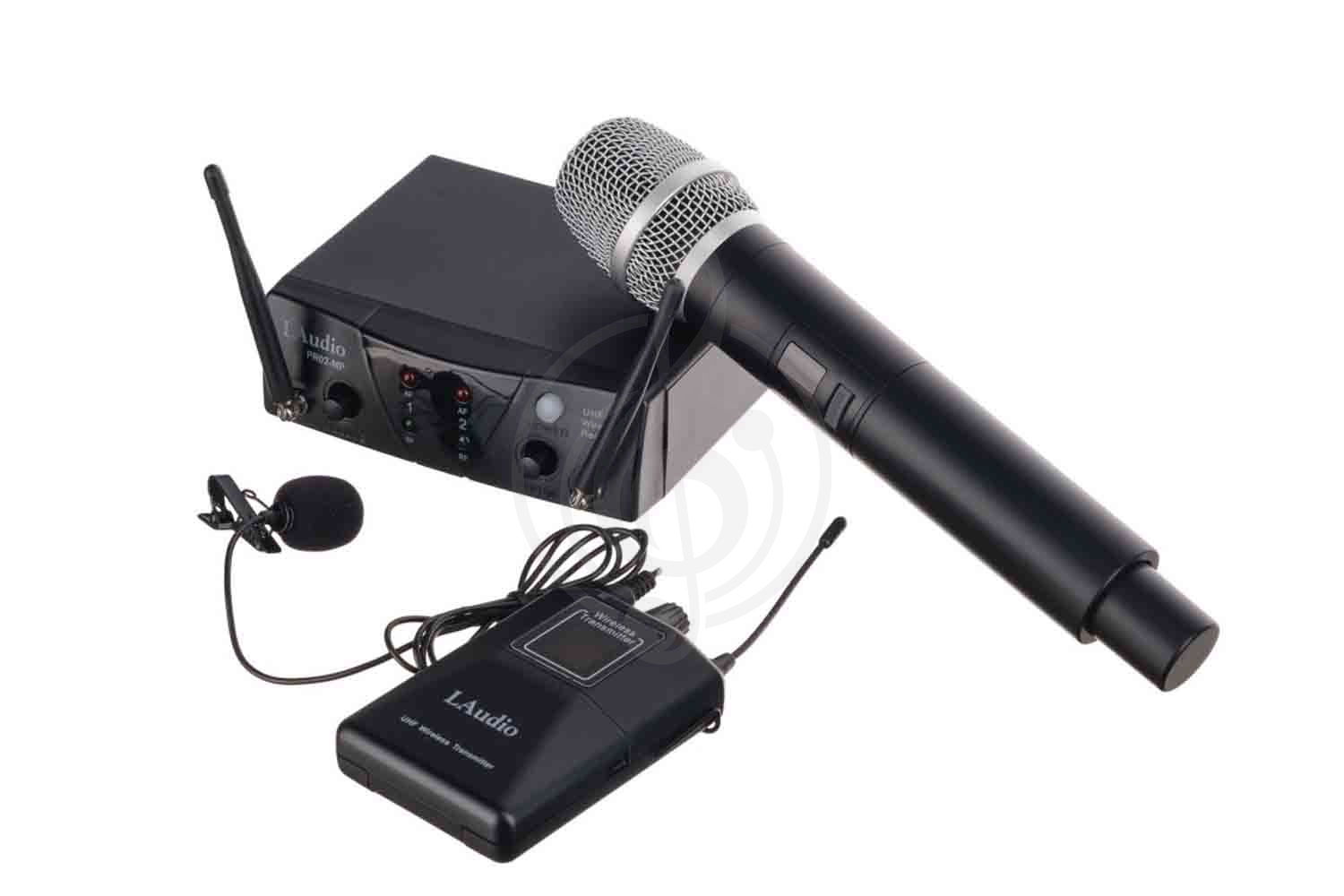 Радиосистема с ручным передатчиком LAudio PRO2-MP - Двухканальная радиосистема с ручным передатчиком и петличкой, LAudio PRO2-MP в магазине Доминанта мьюзик - фото 1