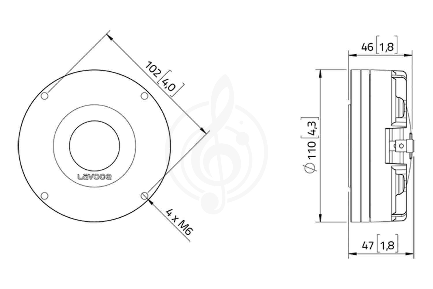  Lavoce DN14.25T - Драйвер ВЧ компрессионный, 160 Вт, 8 Ом, Lavoce DN14.25T в магазине DominantaMusic - фото 2