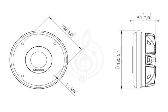  Lavoce DN14.300T-16 - Драйвер ВЧ компрессионный, Lavoce DN14.300T-16 в магазине Доминанта мьюзик - фото 3