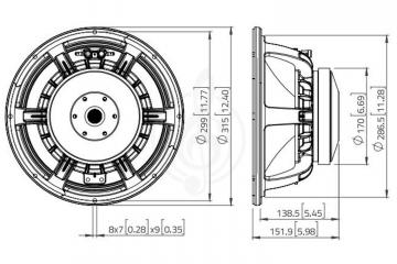 Динамик Lavoce WAF122.50-8 - Динамик 12", 700Вт, 8 Ом,  WAF122.50-8 в магазине DominantaMusic - фото 2