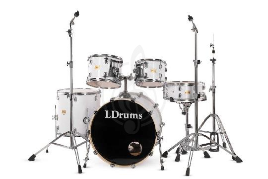 Комплект ударной установки LDrums 5001011 - Барабанная установка, белая,  5001011 в магазине DominantaMusic - фото 1