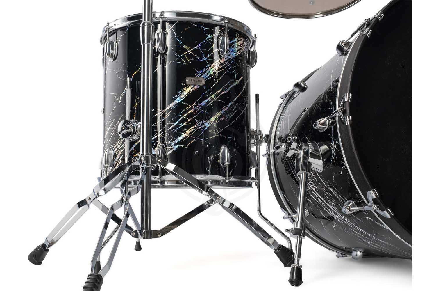 Комплект ударной установки LDrums LD-2220-64-04 - Барабанная установка, черный мрамор ,  LD-2220-64-04 в магазине DominantaMusic - фото 