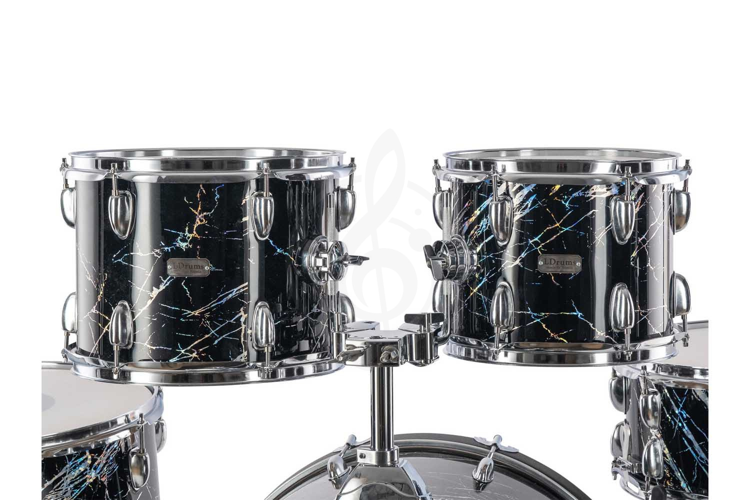 Комплект ударной установки LDrums LD-2220-64-04 - Барабанная установка, черный мрамор ,  LD-2220-64-04 в магазине DominantaMusic - фото 