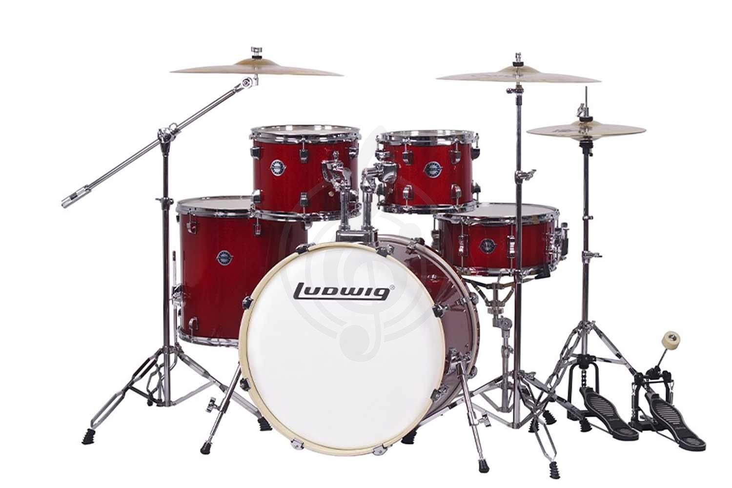 Комплект ударной установки Ludwig LC197-3 Accent Pro - Барабанная установка, красная,  LC197-3 Accent Pro в магазине DominantaMusic - фото 1