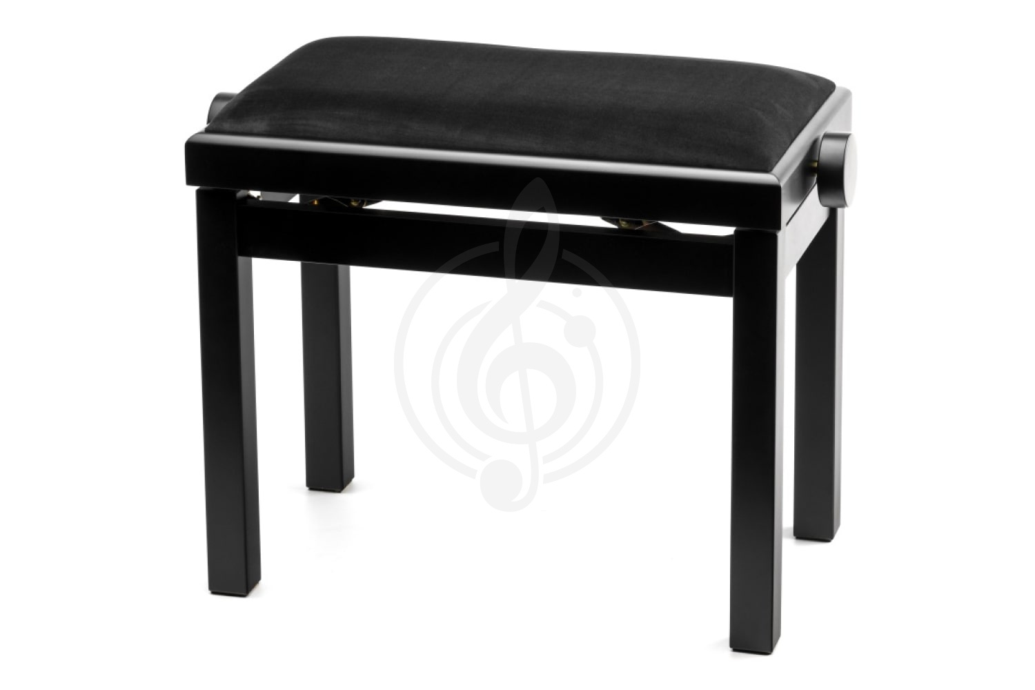 Банкетка для пианино Lutner NK-02BM - Банкетка с подъёмным механизмом, черная, матовая, велюр, Lutner NK-02BM в магазине DominantaMusic - фото 1