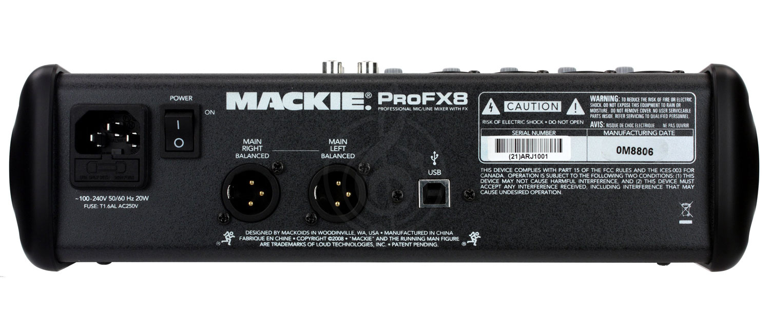 Аналоговый микшер Аналоговый микшер Mackie MACKIE ProFX8 8-канальный микшер с процессором эффектов и USB для подключения к ПК ProFX8 - фото 3