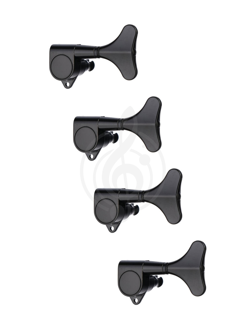Гитарная фурнитура и механика Metallor MHB-02-BK-4L Колки для бас-гитары 4л, чёрные, Metallor MHB-02-BK-4L в магазине DominantaMusic - фото 1
