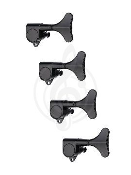 Гитарная фурнитура и механика Metallor MHB-02-BK-4L Колки для бас-гитары 4л, чёрные, Metallor MHB-02-BK-4L в магазине DominantaMusic - фото 1