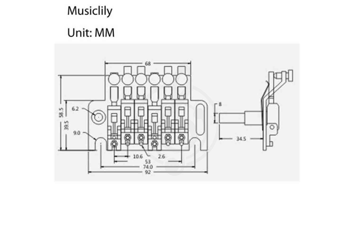 Тремоло Musiclily M212 - Бридж тремоло(Floyd Rose), Musiclily M212 в магазине Доминанта мьюзик - фото 2