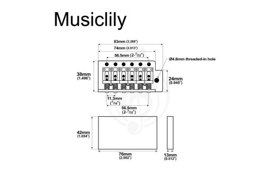 Тремоло Musiclily MX1530CR - Бридж тремоло, Musiclily MX1530CR в магазине Доминанта мьюзик - фото 2