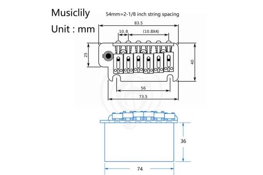 Тремоло Musiclily MX1795CR - Бридж тремоло, Musiclily MX1795CR в магазине Доминанта мьюзик - фото 2