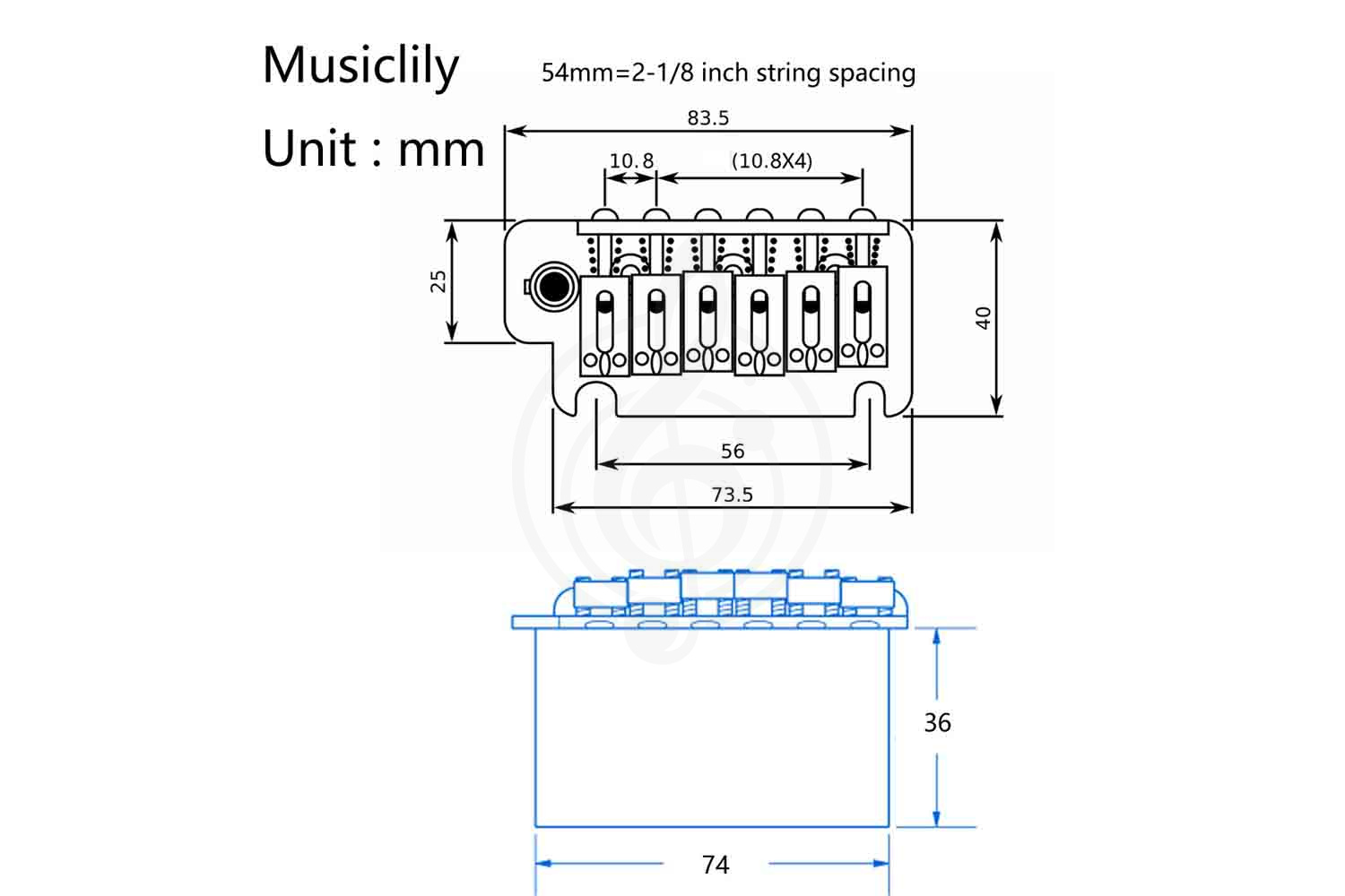 Тремоло Musiclily MX1795CR - Бридж тремоло, Musiclily MX1795CR в магазине Доминанта мьюзик - фото 2