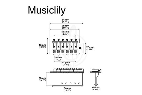 Тремоло Musiclily MX2589CR - Бридж тремоло, Musiclily MX2589CR в магазине Доминанта мьюзик - фото 2